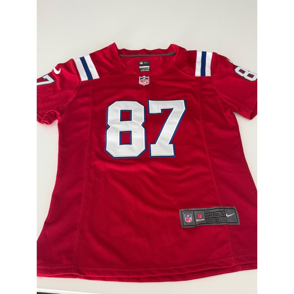 Nike New England Patriots Rob Gronkowski 87 Jersey Red Womens Small NFL On Field